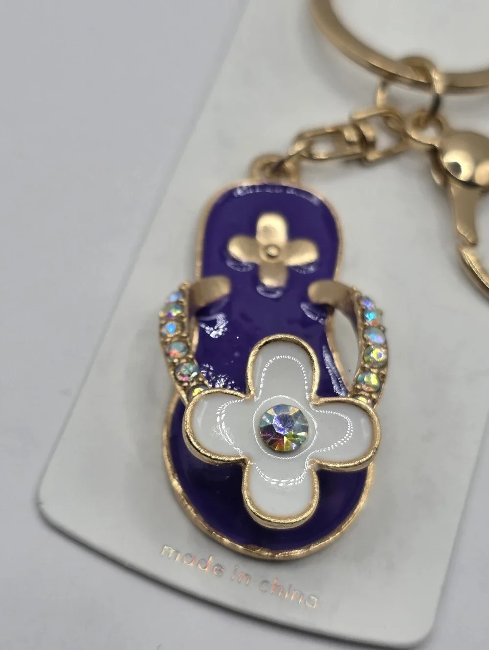 Purple Flip Flop Bag Charm